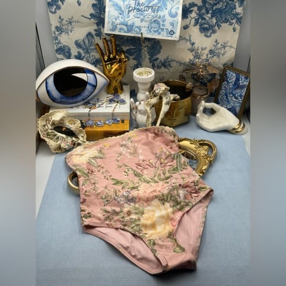 🆕 ZIMMERMANN KIDS 🧿 NWT Waverly Trim Bandeau 1PC, Pink Floral - Sz 10 Y - Picture 3 of 12